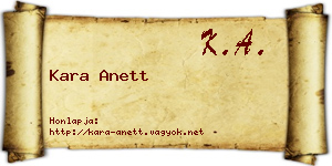 Kara Anett névjegykártya